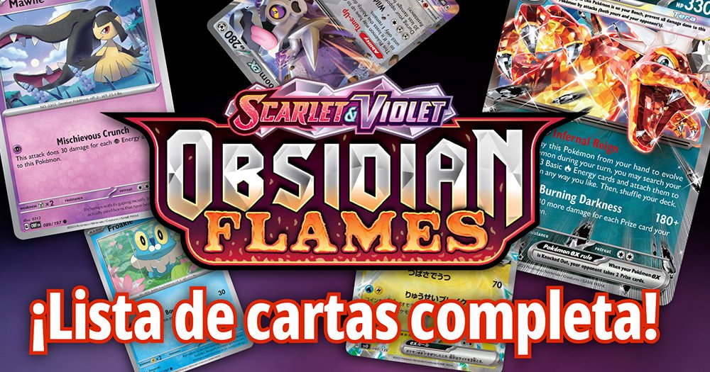 Lista de cartas completa de Obsidian Flames
