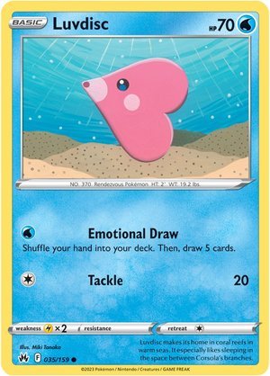 Pokémon Luvdisc con forma de corazón