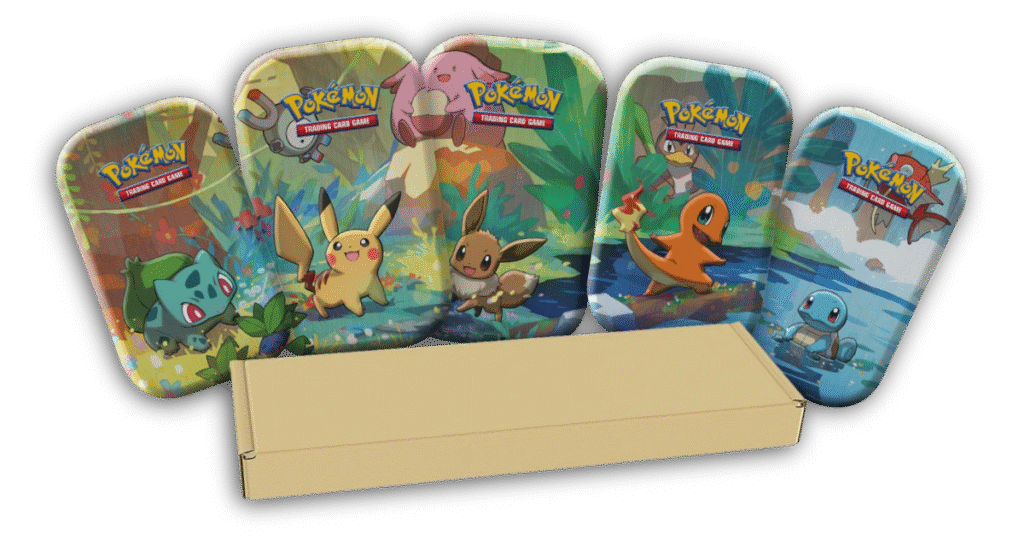 Las cinco latas de Kanto hacen una misma imagen si se colocan en orden