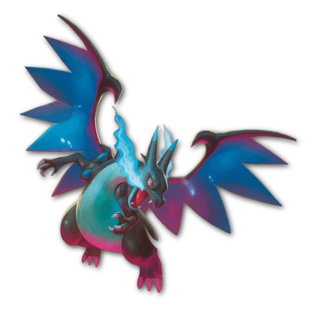 El protagonista principal de la card list de Phantasmal Flames es claramente Mega Charizard X. 