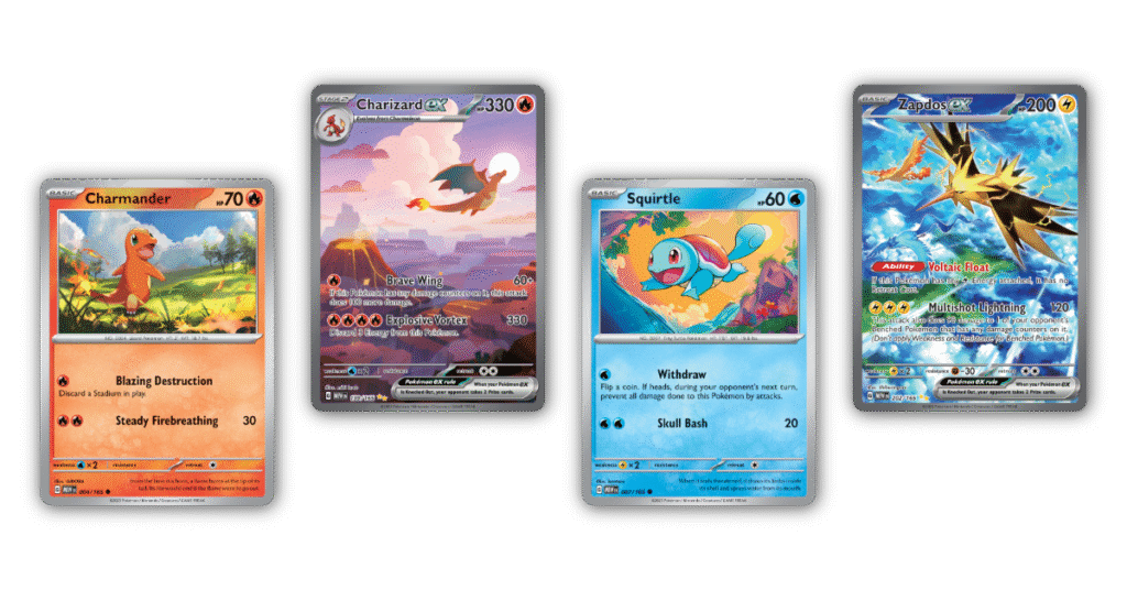 charmander, zapdos, charizard, 151