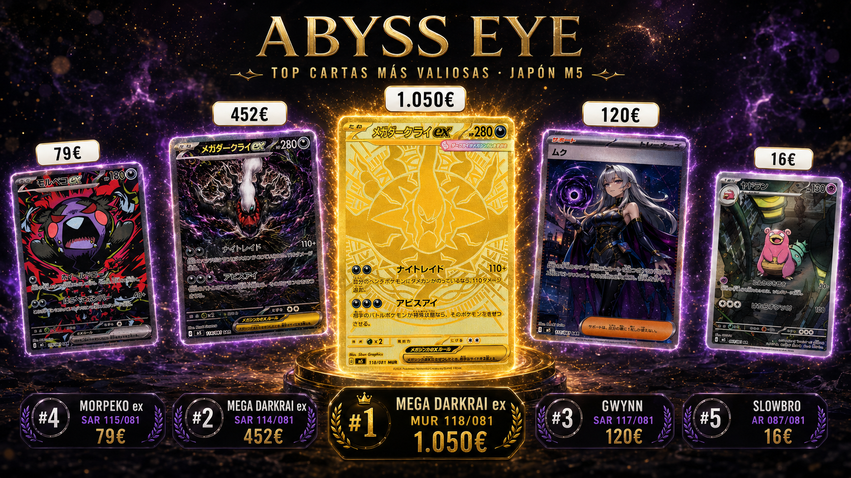 Abyss Eye cartas más valiosas Mega Darkrai ex Pitch Black