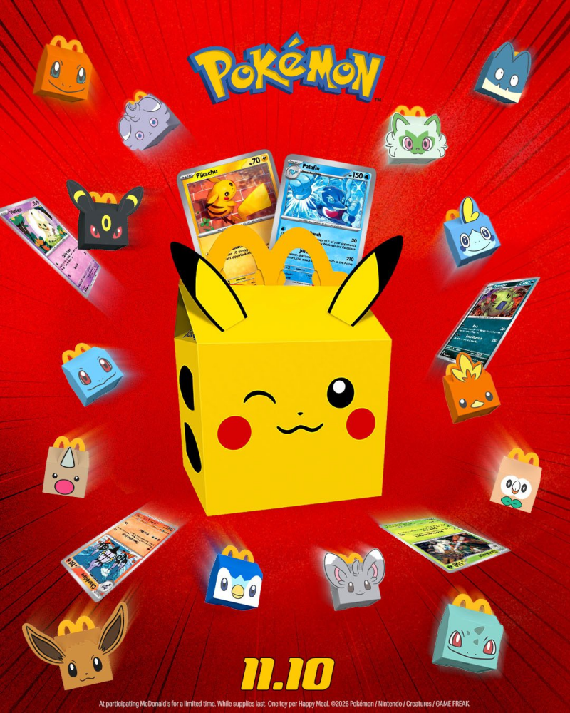 Cartas del JCC Pokémon en el Happy Meal de McDonald's para 2026 y 2027
