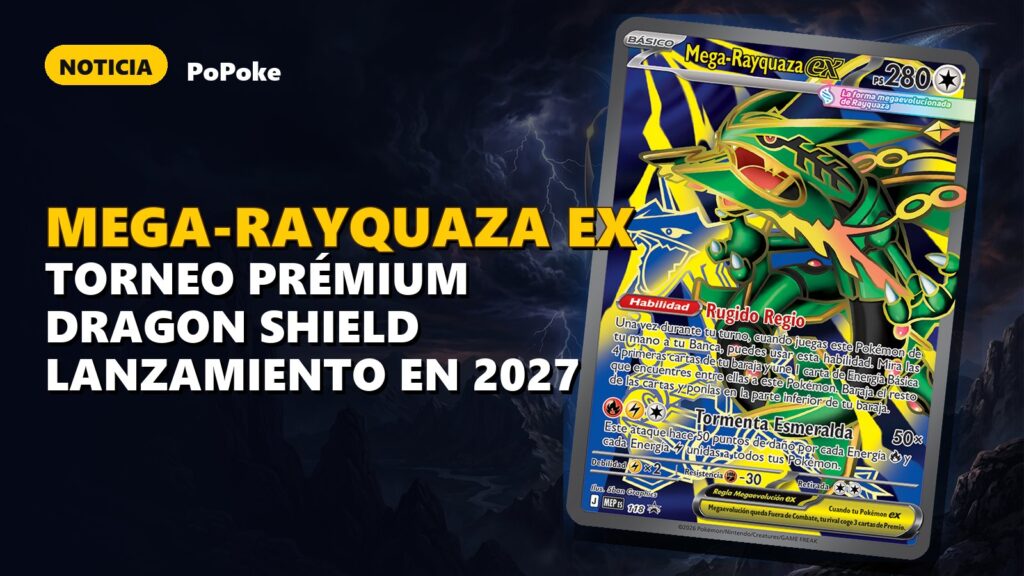 Portada: la coleccion torneo premium de mega rayquaza ex llegara a principios d