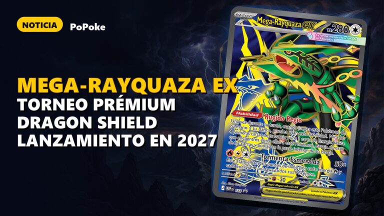 La colección torneo prémium de Mega-Rayquaza ex llegará a principios de 2027
